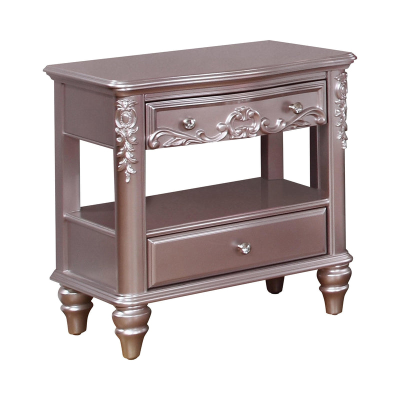 Caroline - Metallic Lilac - 4pc Twin Bedroom Set - Ornate Home