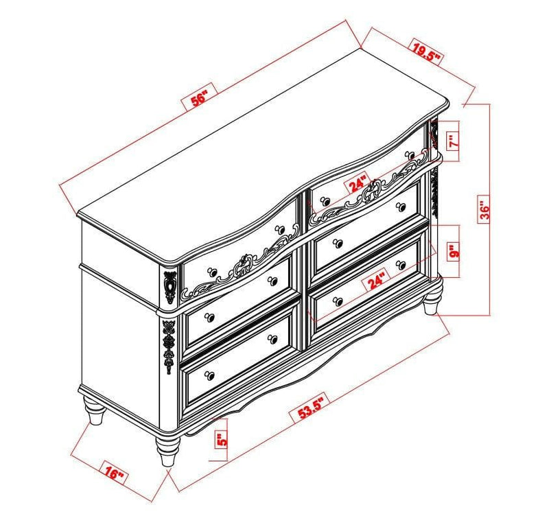 Caroline - Metallic Lilac - Dresser - Ornate Home