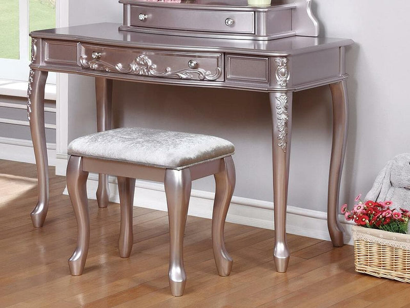 Caroline - Metallic Lilac - Vanity Stool - Ornate Home