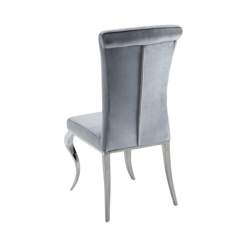 Carone - Gray & Chrome - Side Chairs (Set of 4) - Ornate Home