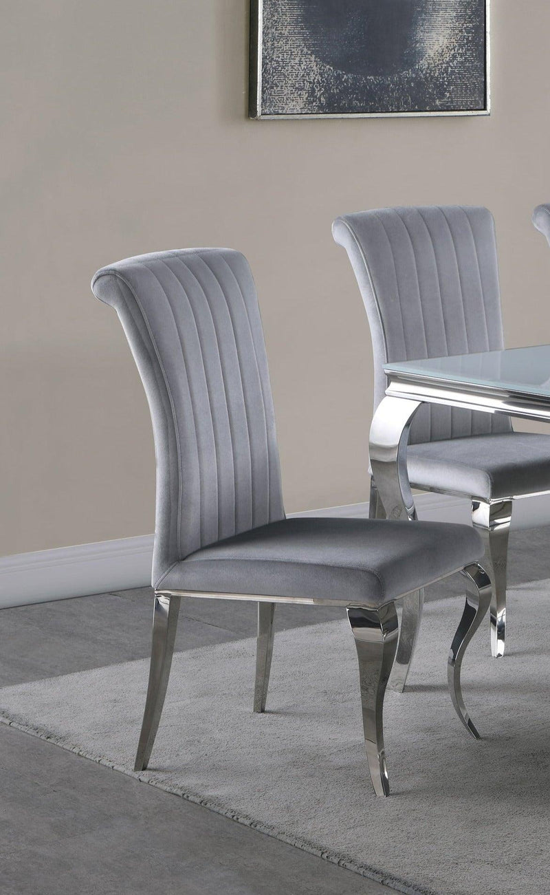 Carone - Gray & Chrome - Side Chairs (Set of 4) - Ornate Home