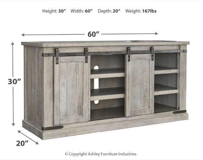 Carynhurst - Whitewash - Large 60" TV Stand - Ornate Home