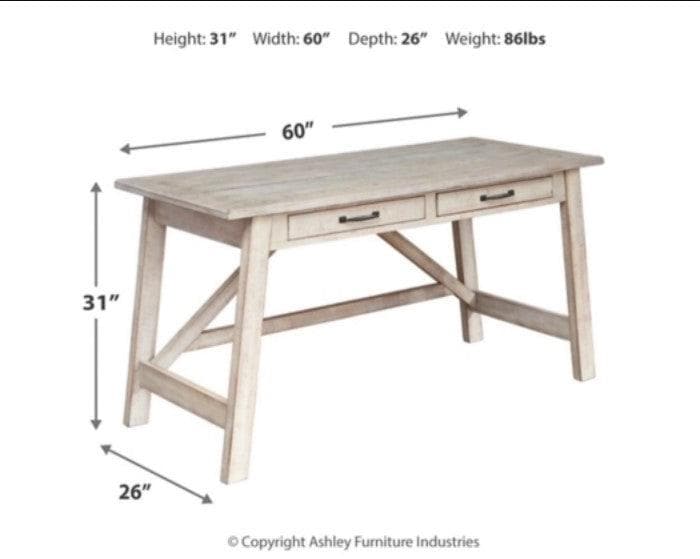 Carynhurst - Whitewash - 60" Home Office Desk - Ornate Home