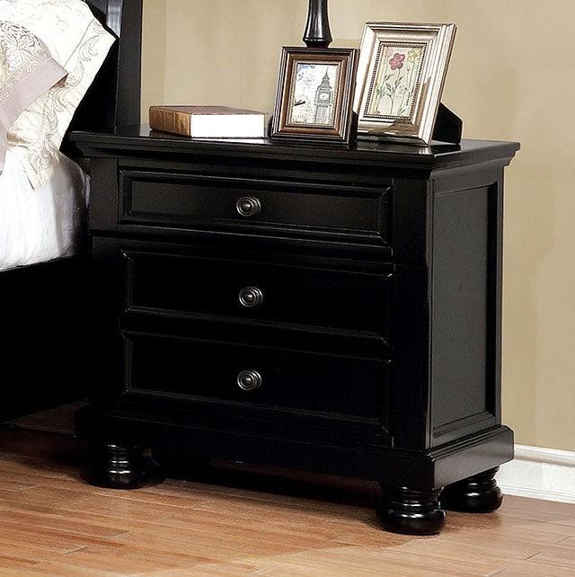 Castor - Black - Nightstand - Ornate Home