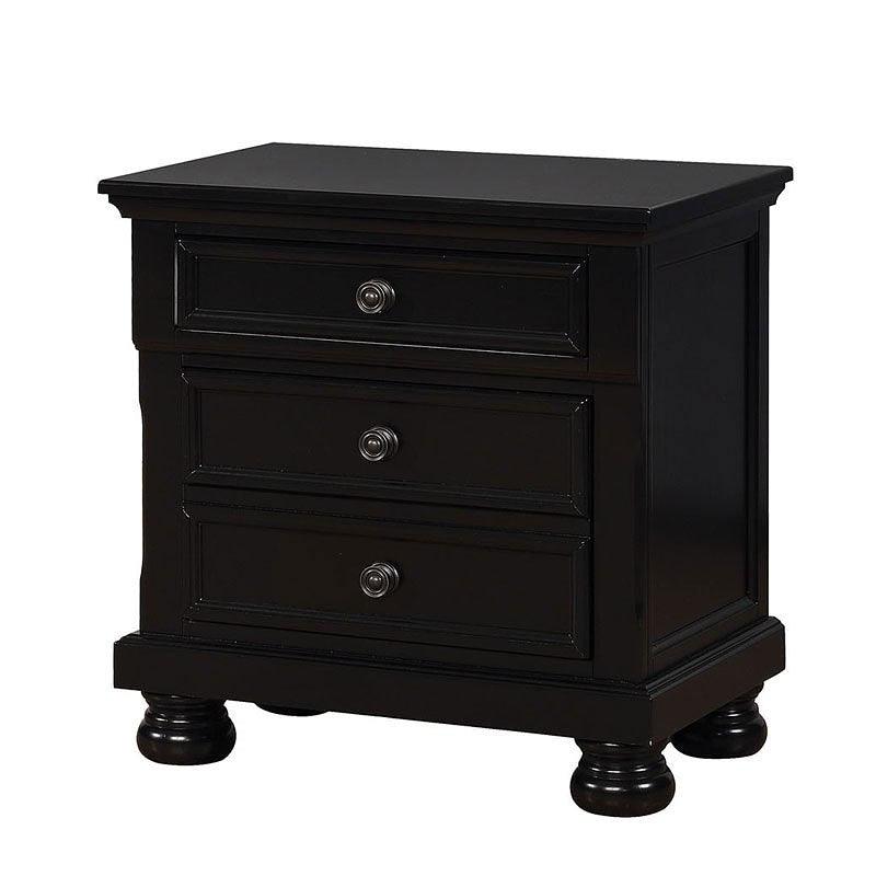 Castor - Black - Nightstand - Ornate Home