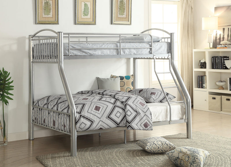 Cayelynn Silver Bunk Bed (Twin/Full) - Ornate Home