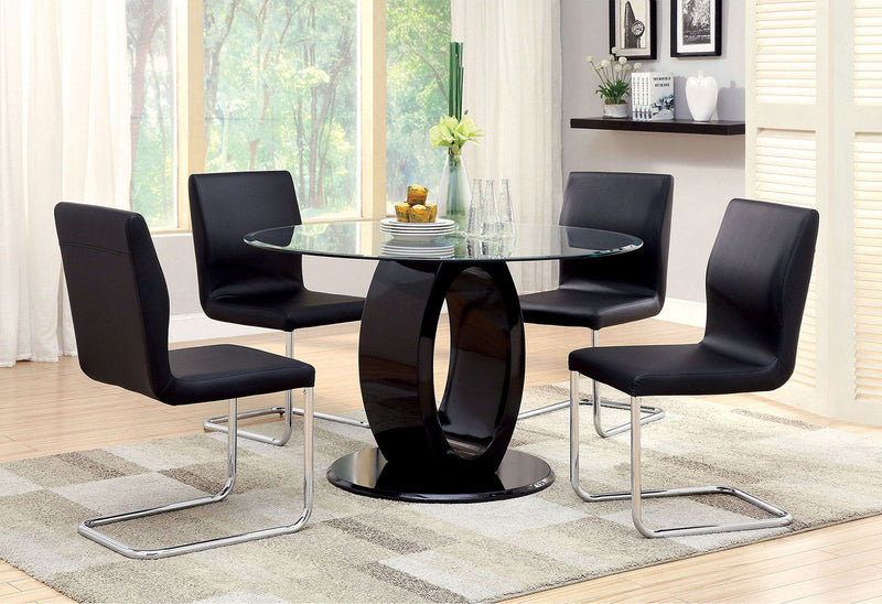 Lodia Black & Chrome  Dining Chair (Set of 2)