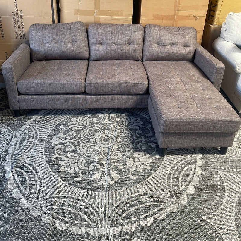 Ceasar - Gray - Sectional Sofa, Chair & Ottoman - Ornate Home