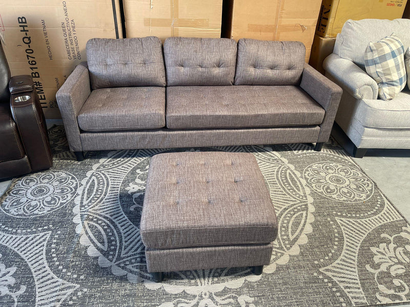 Ceasar - Gray - Sectional Sofa, Chair & Ottoman - Ornate Home