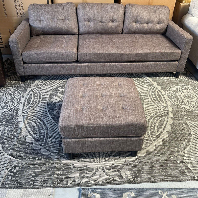 Ceasar - Gray - Sectional Sofa, Chair & Ottoman - Ornate Home