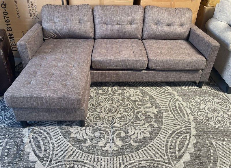 Ceasar - Gray - Sectional Sofa, Chair & Ottoman - Ornate Home