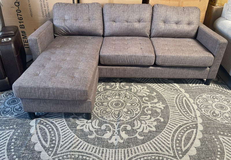 Ceasar - Gray - Sectional Sofa, Chair & Ottoman - Ornate Home