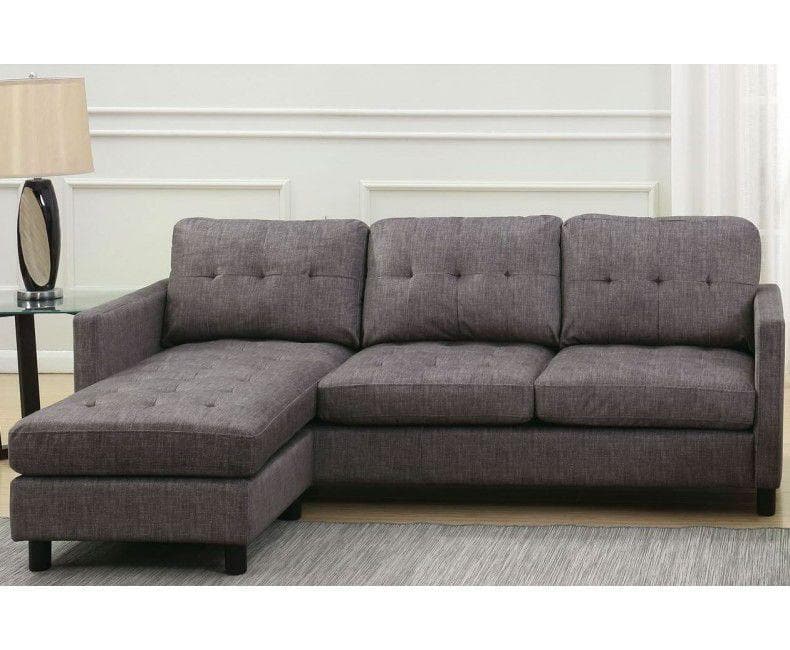 Ceasar - Gray - Sectional Sofa, Chair & Ottoman - Ornate Home