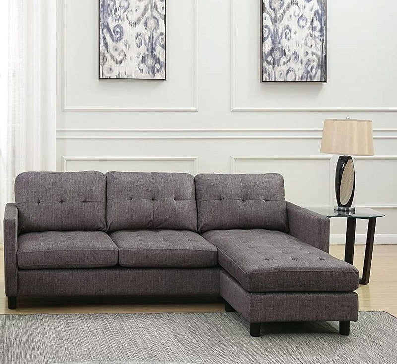 Ceasar - Gray - Sectional Sofa, Chair & Ottoman - Ornate Home