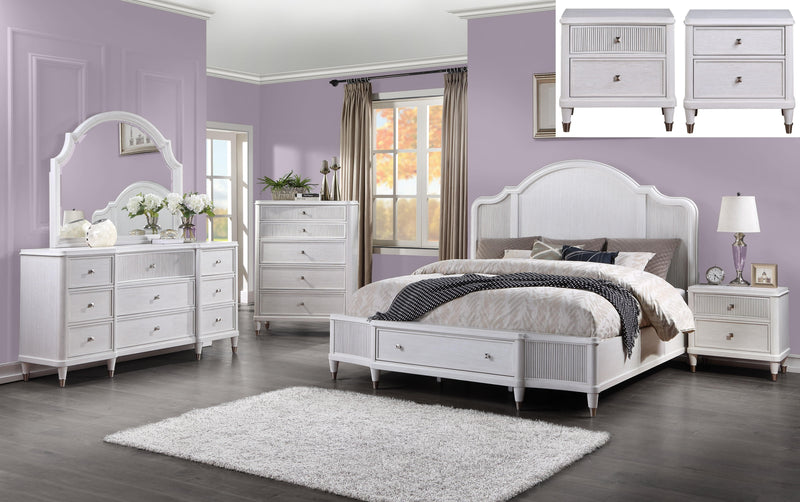 Celestia Off White California King Bed (Storage) - Ornate Home