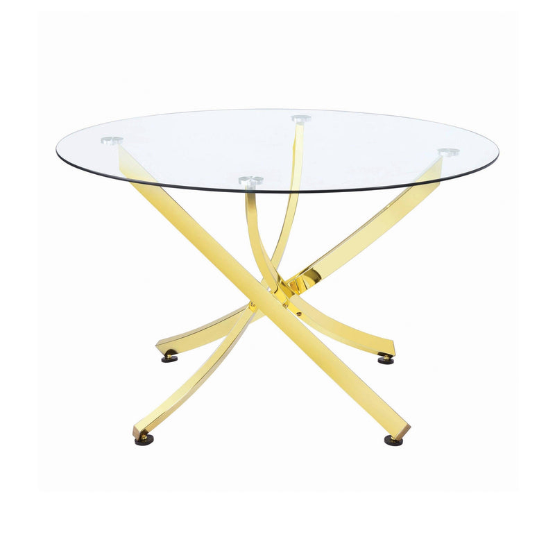 Chanel - Brass & Clear - Round Dining Table - Ornate Home