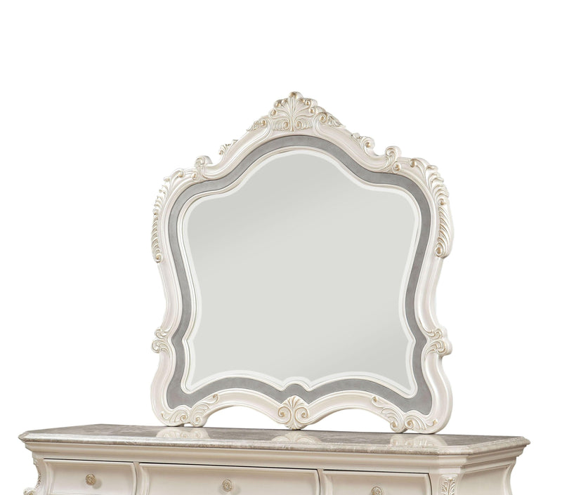 Chantelle Pearl White Mirror - Ornate Home