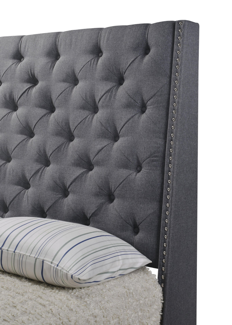 Chantilly Gray Upholstered King Bed - Ornate Home