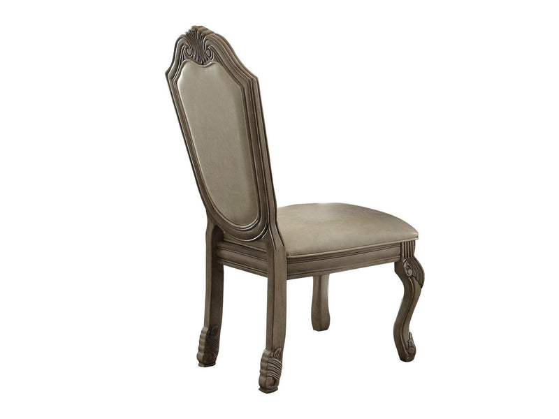 Chateau De Ville PU & Antique White Side Chair - Ornate Home