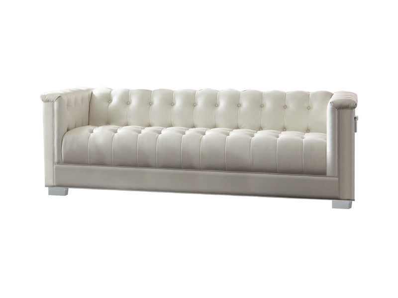 Chaviano - Pearl White - Stationary Sofa - Ornate Home