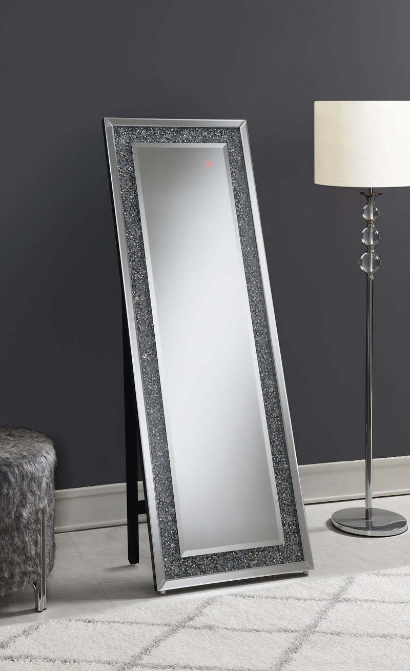 Cheval - Silver -  Rectangular Standing Mirror w/ LED Lighting - Ornate Home