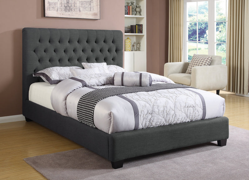 Chloe - Charcoal - Queen Panel Bed - Ornate Home