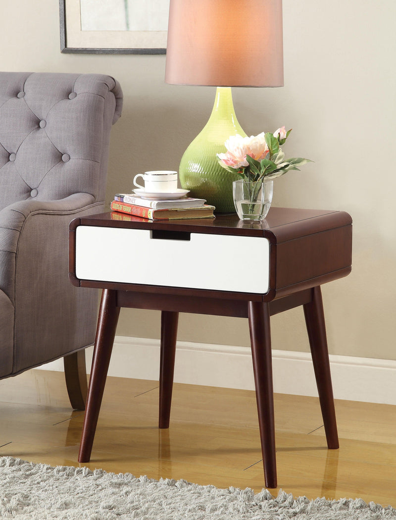 Christa Espresso & White End Table - Ornate Home