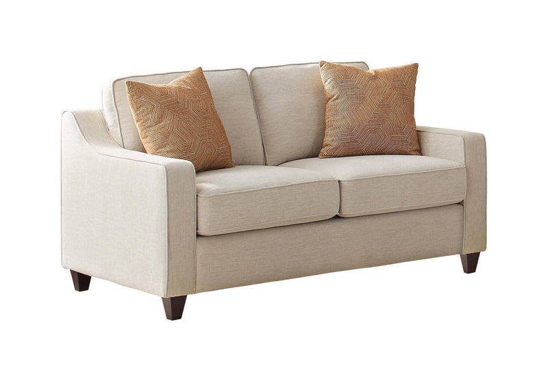 Christine - Beige - Stationary Loveseat - Ornate Home