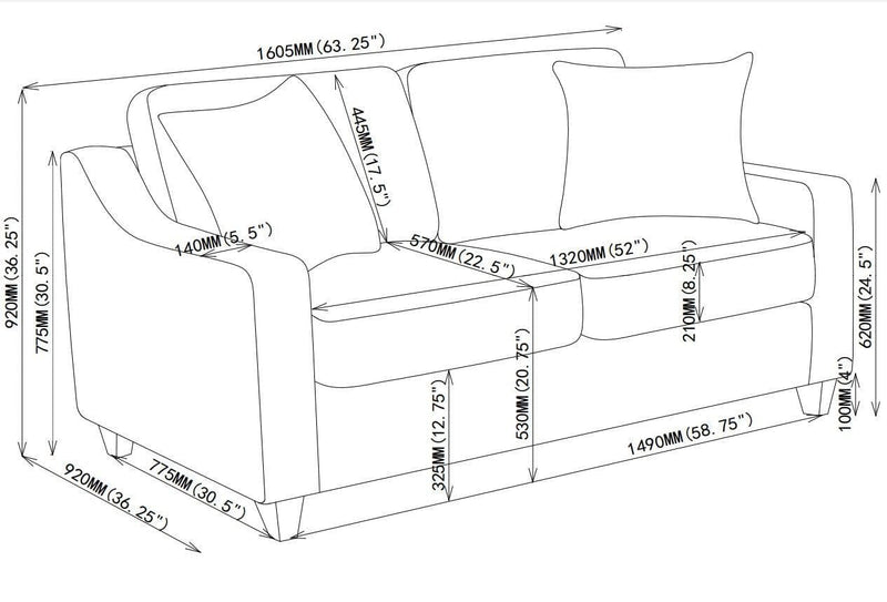 Christine - Beige - Stationary Loveseat - Ornate Home