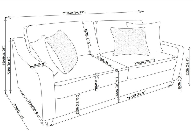 Christine - Beige - Stationary Sofa - Ornate Home