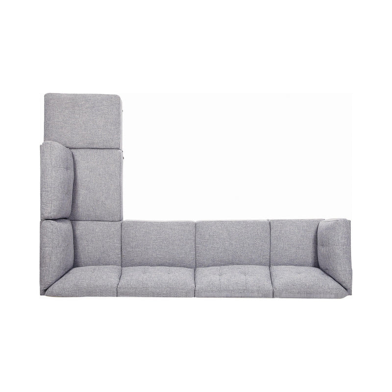 Churchill - Grey -  L Shape Modular/Sectional Sofa w/ Ottoman - Ornate Home