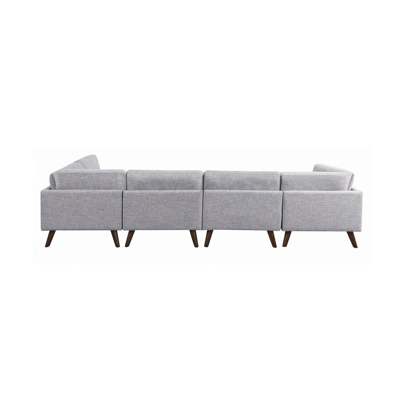 Churchill - Grey -  L Shape Modular/Sectional Sofa w/ Ottoman - Ornate Home