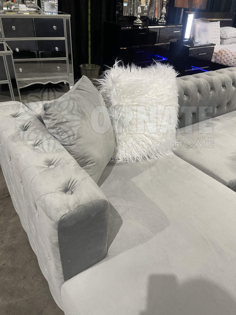 Ciabattoni - Gray -  U Shape Sectional Sofa - Ornate Home