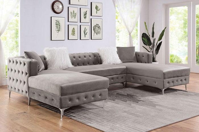 Ciabattoni - Gray -  U Shape Sectional Sofa - Ornate Home