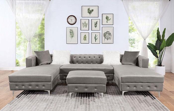 Ciabattoni - Gray -  U Shape Sectional Sofa - Ornate Home