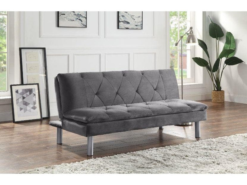 Cilliers - Gray Velvet - Futon / Adjustable Sofa - Ornate Home