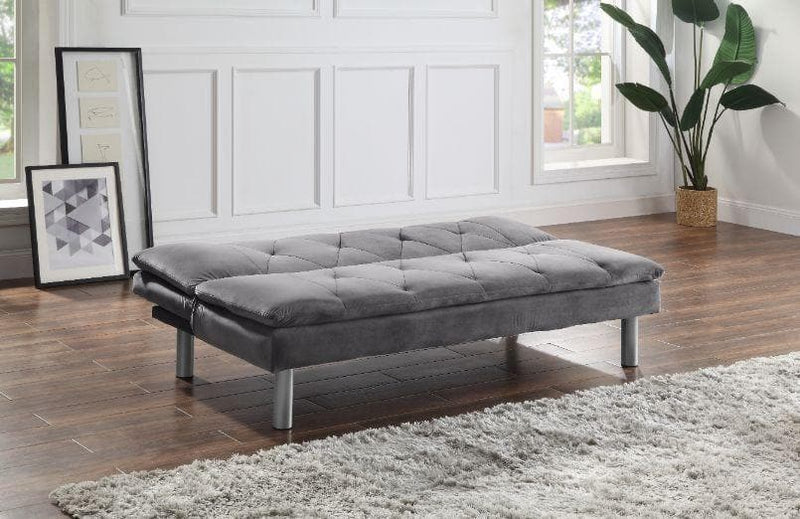 Cilliers - Gray Velvet - Futon / Adjustable Sofa - Ornate Home