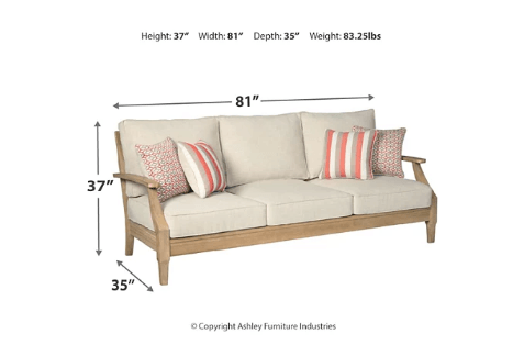 Clare View - Beige - Outdoor Sofa w/ Cushion - Ornate Home