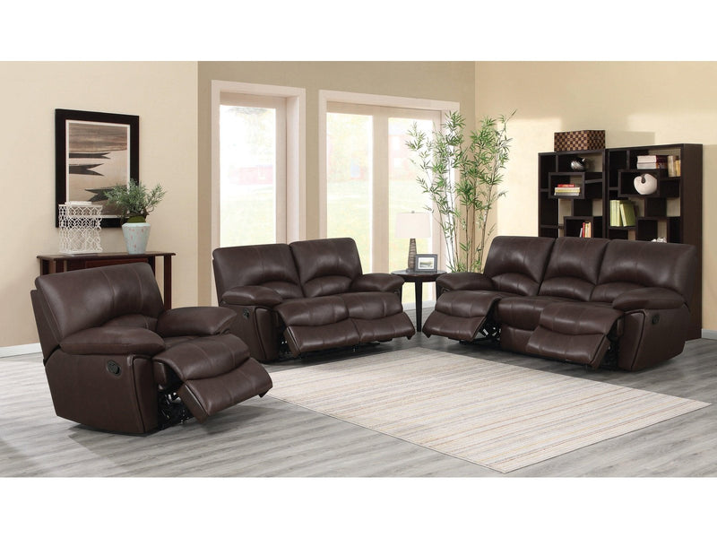 Clifford - Dark Brown - 3pc Motion Living Room Set - Ornate Home