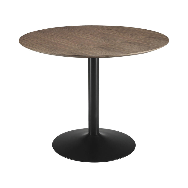 Clora - Walnut & Black - Round Dining Table - Ornate Home