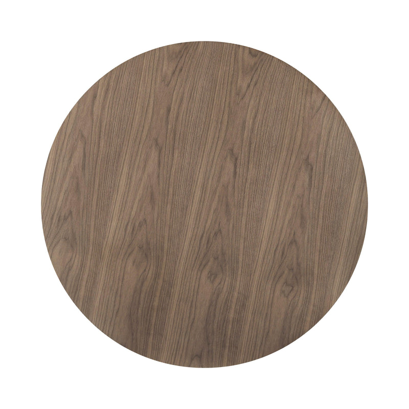 Clora - Walnut & Black - Round Dining Table - Ornate Home