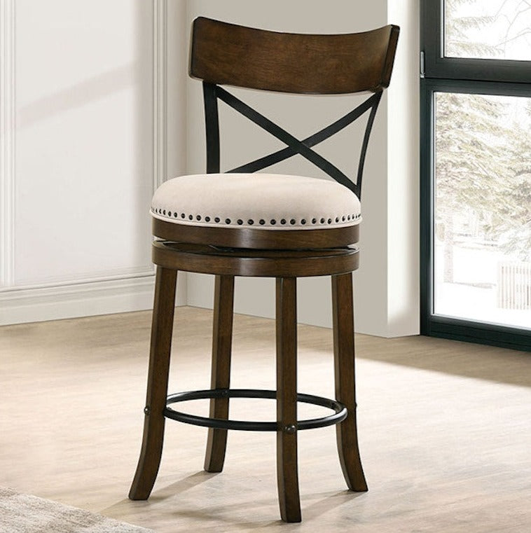 Clarence Oak Swivel Barstool (Set of 2)