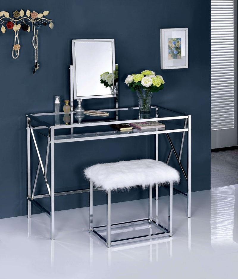 Lismore Chrome Vanity w/ Stool