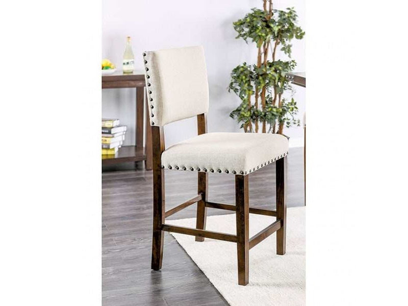 Glenbrook - Ivory Linen & Brown Cherry - Counter Height Side Chair (Set of 2) - Ornate Home