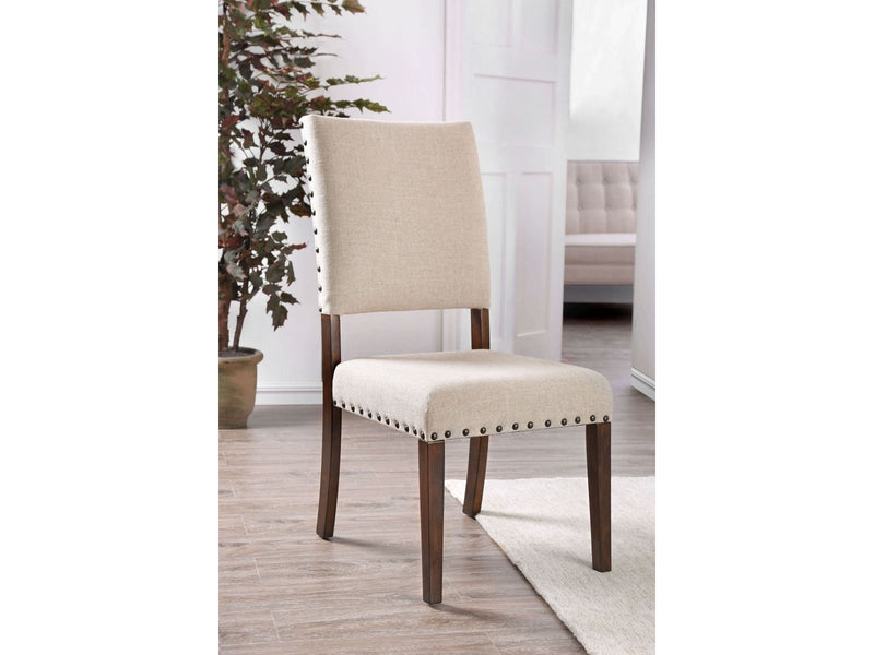 Aurora Solis Brown Cherry & Ivory Dining Chair (Set of 2)