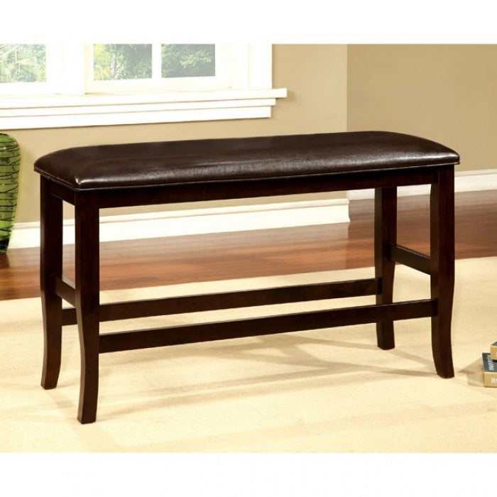 Woodside II - Espresso Leatherette - Counter Height Dining Bench - Ornate Home