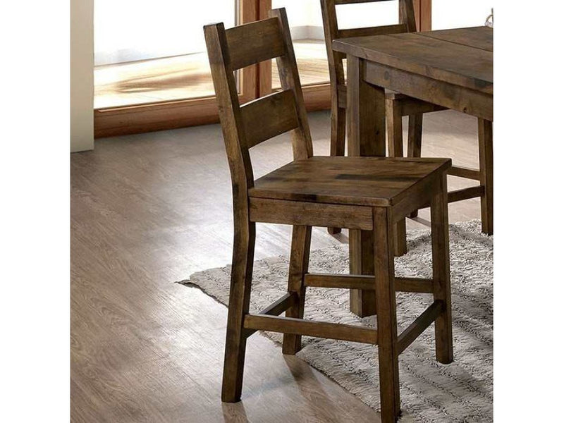 Kristen II - Rustic Oak - Counter Ht. Chair (Set of 2) - Ornate Home