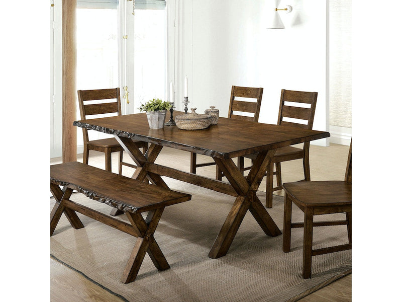 Woodworth Rustic Walnut 6pc Dining Room Set w/ Bench