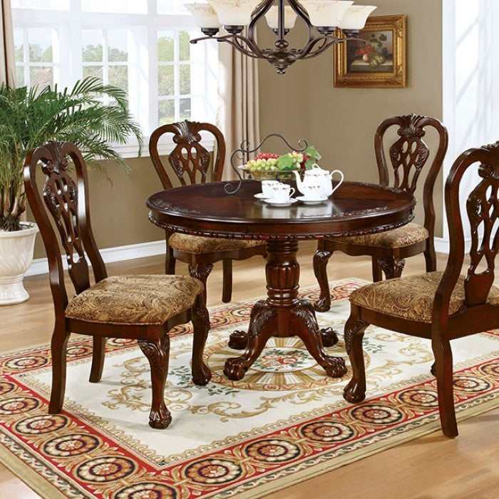 Elana - Brown Cherry - Round Dining Table - Ornate Home