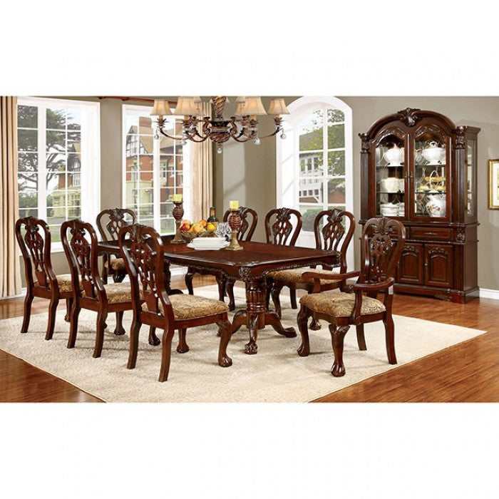 Elana - Brown Cherry - Dining Room Set / 9pc - Ornate Home